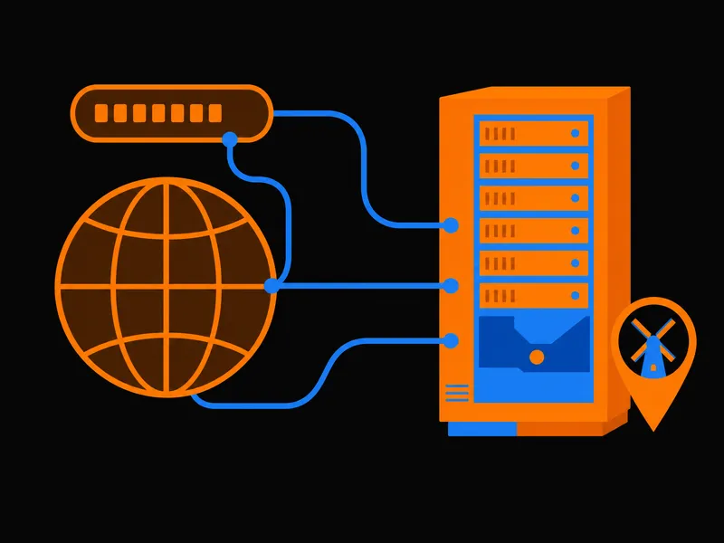 QDE-domein verbonden met een server gehost in Amsterdam
