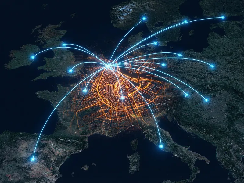 Amsterdam netwerkconnectiviteitskaart voor gaming