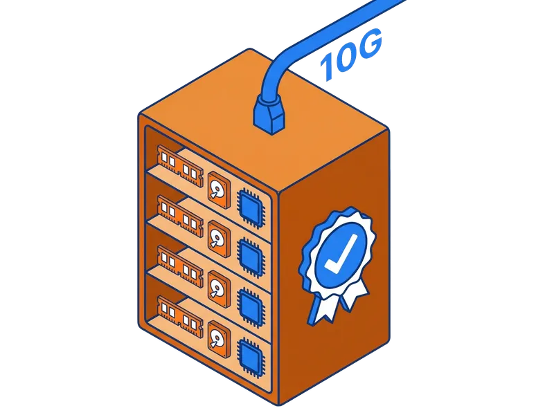 Illustration der KVM-Server-Infrastruktur mit Hardware-Komponenten