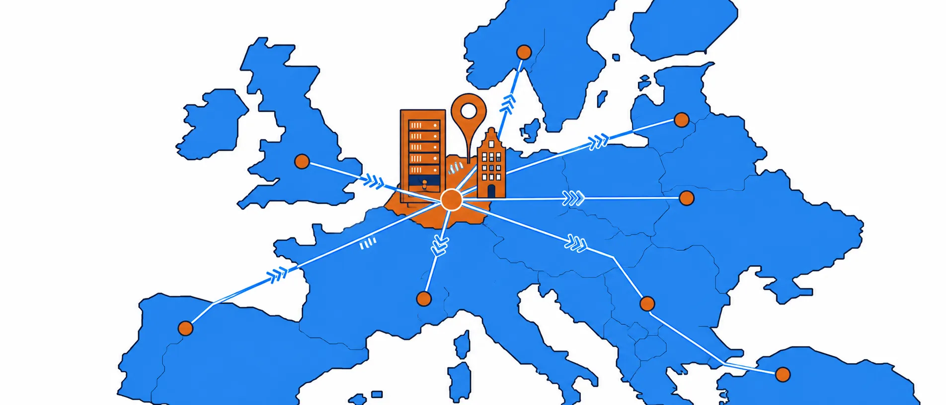 Amsterdamer Rechenzentrum und Netzwerkkarte